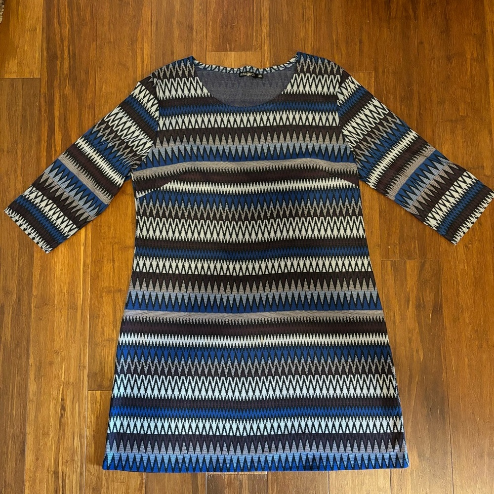 Ada Gatti European Chevron ZigZag Knit Sweater Dress EU 46 / US 14
